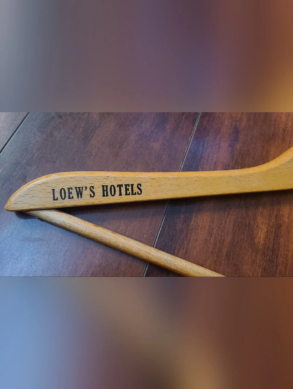 Vtg Loew's Hotels Wooden Hanger Mid-Century Hotel Advertising Memorabilia
